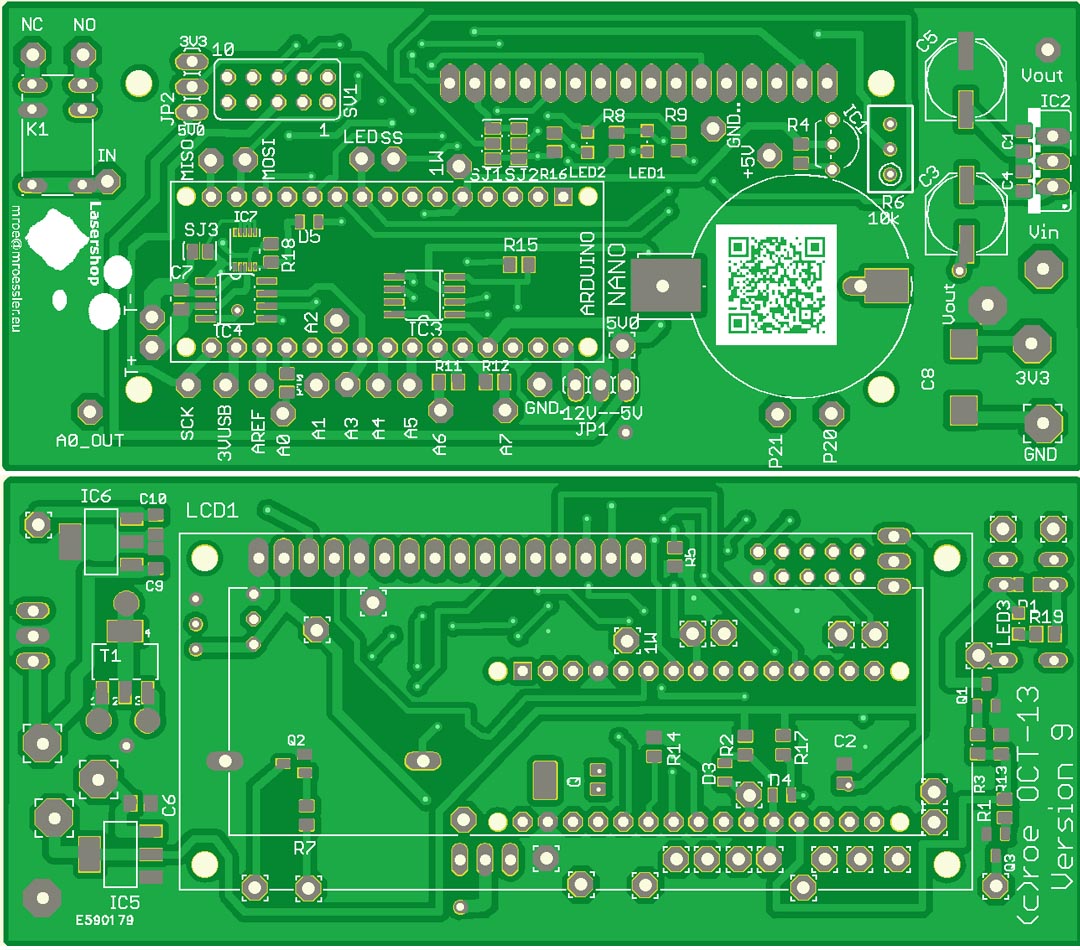 Arduino Nano Shield V9 Thermocouple/RTC/LCD